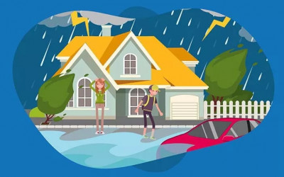 Tantangan ke Sekolah Saat Hujan